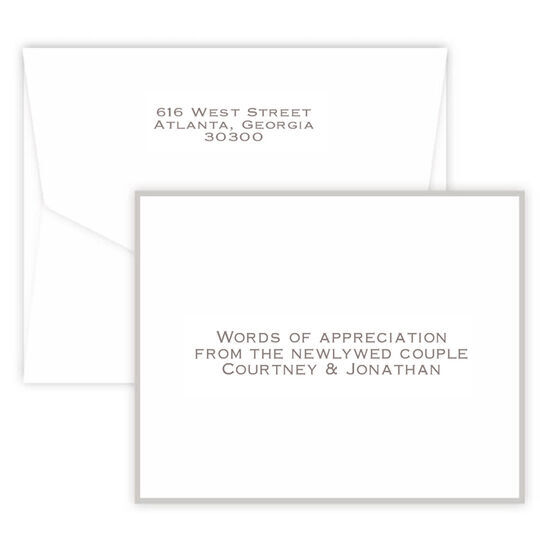 Silver Silhouette Folded Note Cards - Raised Ink